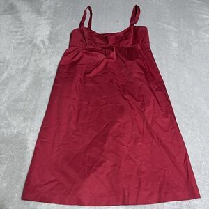 Vintage Y2K Ann Taylor Loft Babydoll Dress Womens 2 Strappy Red Sundress